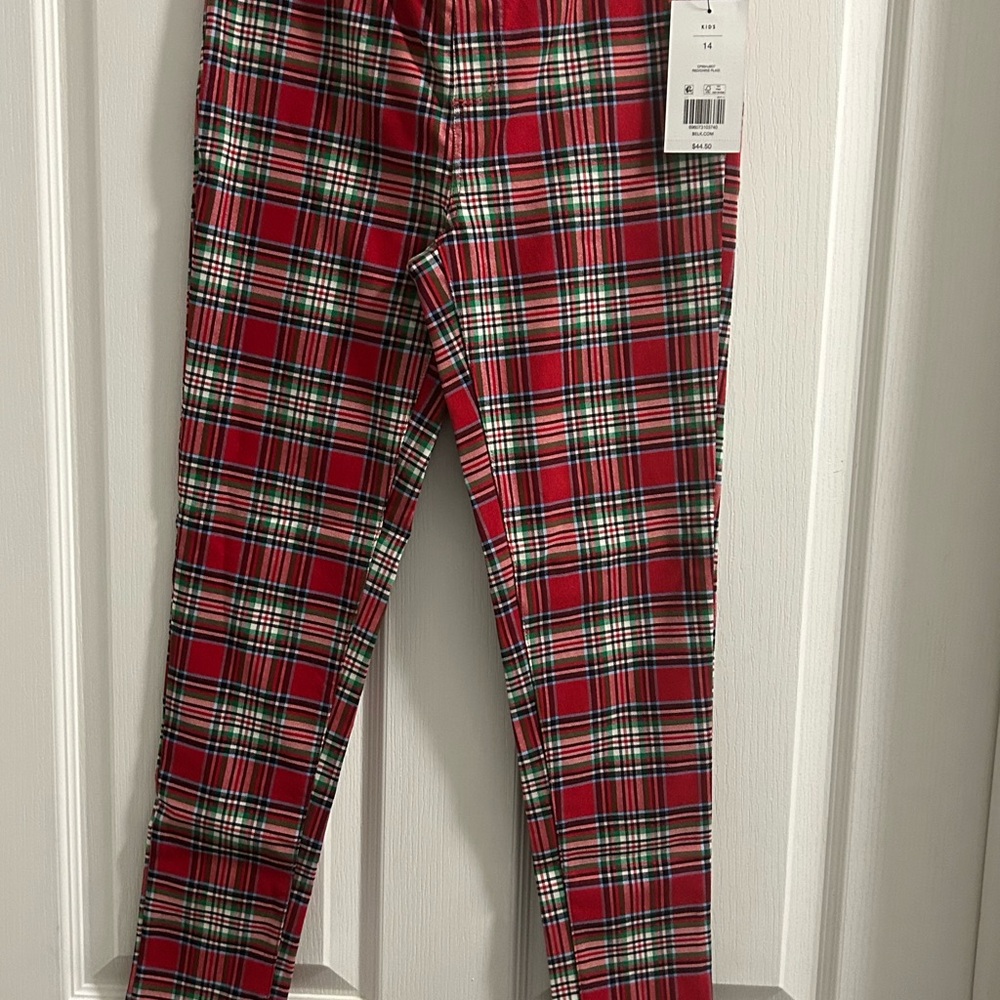 Girls Dressy Plaid Leggings Sz 14